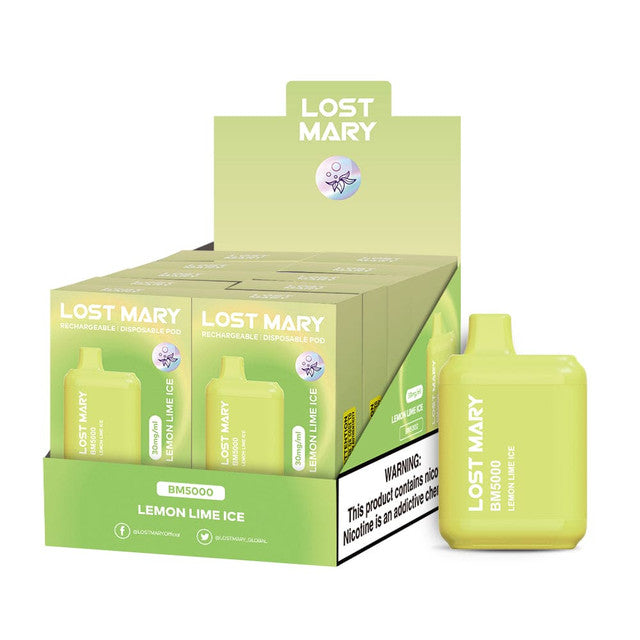 Lost Mary Bm5000 3% 10Pk -  LEMONLIMEICE - with packaging