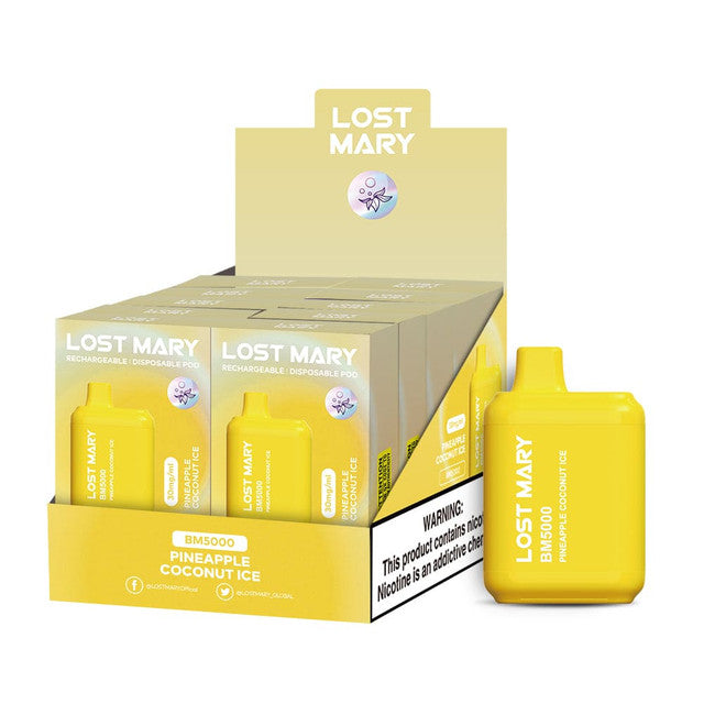 Lost Mary Bm5000 3% 10Pk -  PINEAPPLECOCONUTICE - with packaging