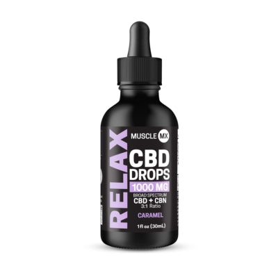 MUSCLE MX CBD DROPS CARAMEL 1000 MG 6CT