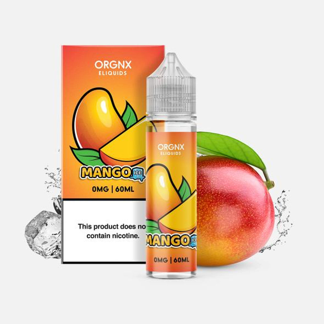 ORGNX Series E-Liquid | 60mL (Freebase) Mango Ice With Packaging