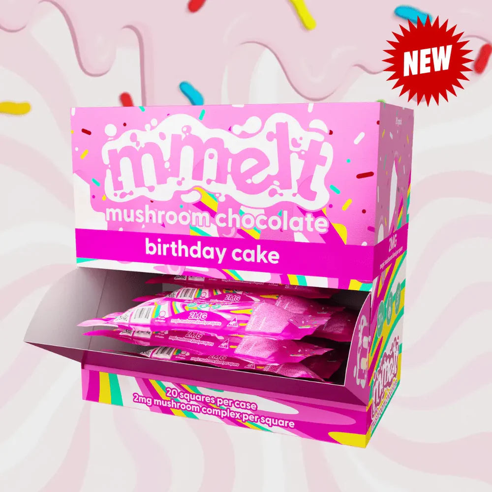 Mmelt Mushroom Chocolate 2Mg 2/20Ct  Birthday Cake Party Pack