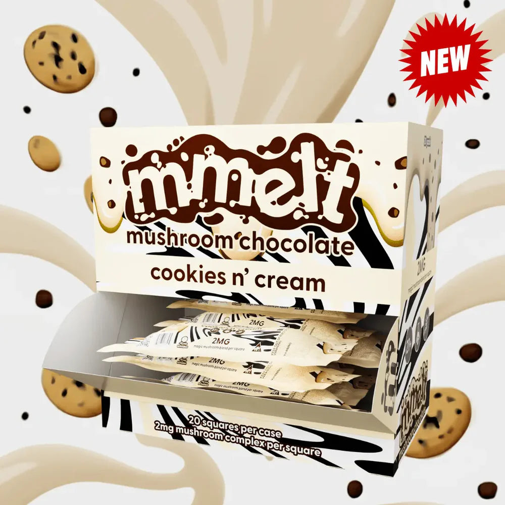 Mmelt Mushroom Chocolate 2Mg 2/20Ct Cookies N' Cream party pack