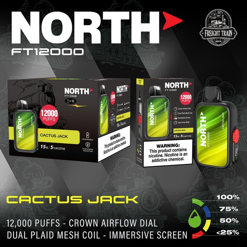 North FT12000 Fright Train 5% 10ct Cactus Jack with Packaging and Background