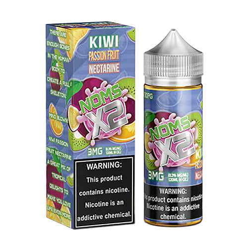 Noms X2 120ML 3mg Kiwi Passion Fruit Nectarine with Packaging