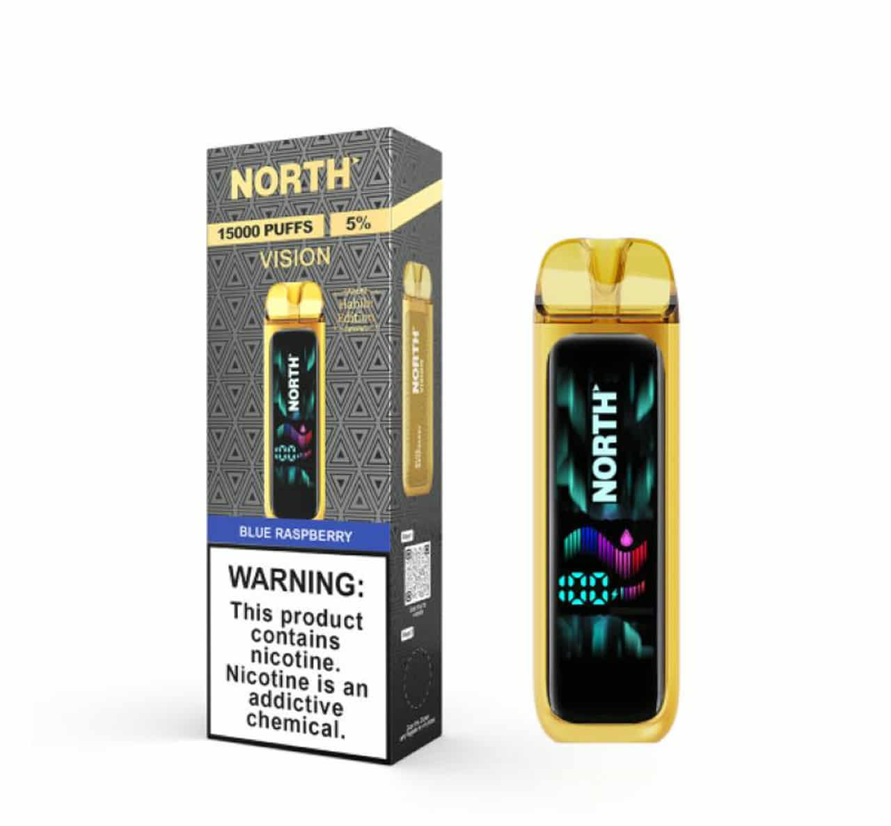 North Vision 15000 Puff 5 Pcs 5% Blue Raspberry with packaging