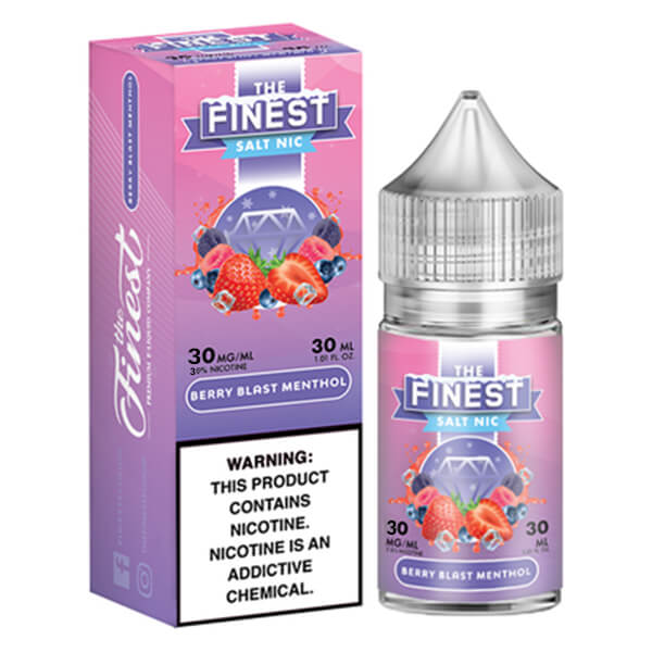 Finest Salt Series E-Liquid 30mL –  Berry Blast Menthol with packaging