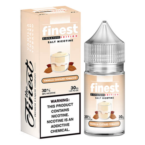 Finest Salt Series E-Liquid 30mL –   Vanilla Almond Custard  with packaging