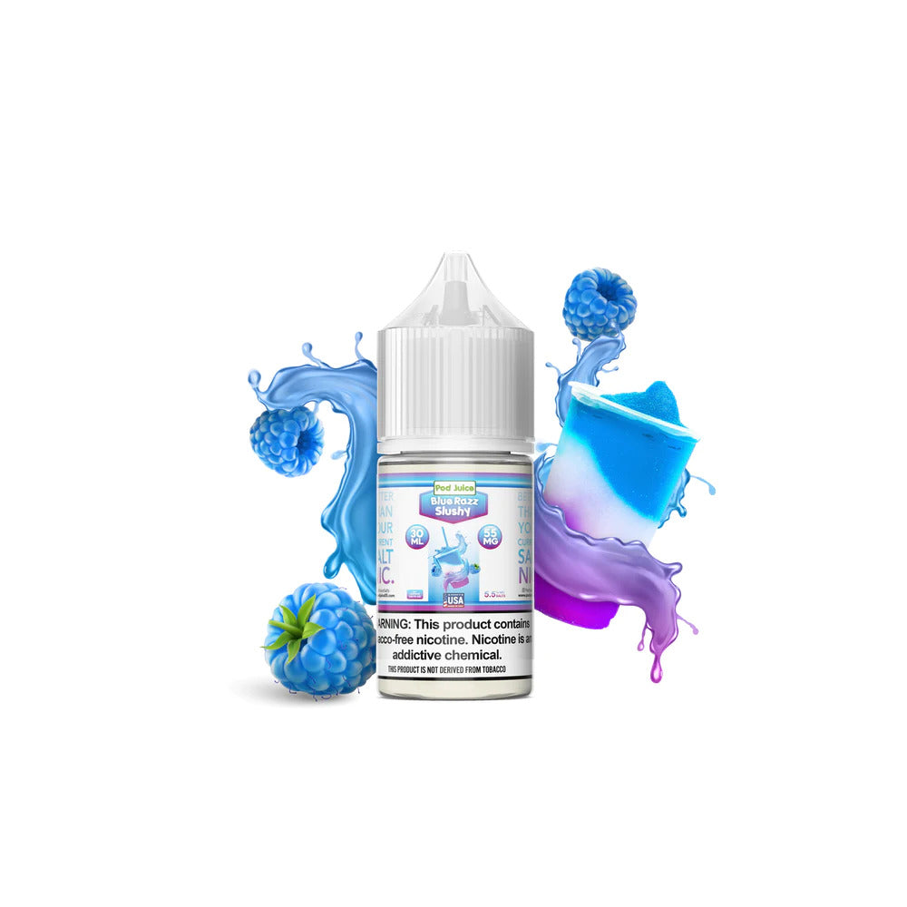 Pod Juice TFN Salt Series E-Liquid 30mL (Salt Nic) Blue Razz Slushy