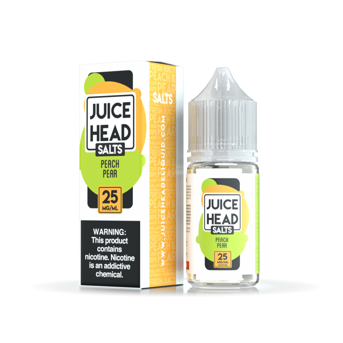 Juice Head Salt Series E-Liquid 30mL (Salt Nic) | Peach Pear  with Packaging