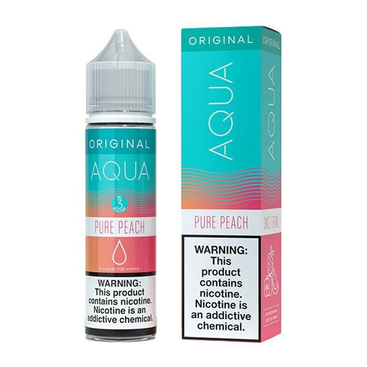 Aqua Series E-Liquid 60mL (Freebase) | Pure Peach with Packaging