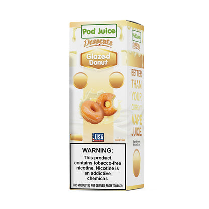 Pod Juice Salt Series E-Liquid 30mL Glazed Donut with packaging