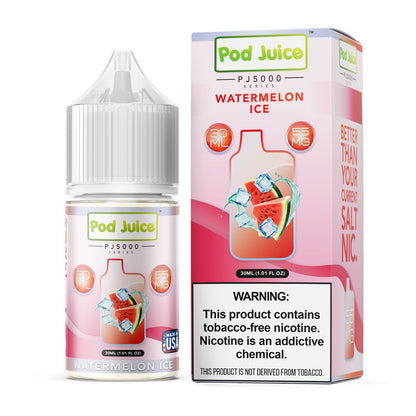 Pod Juice TFN PJ5000 Salt Series E-Liquid 30mL (Salt Nic) | Watermelon Ice with packaging