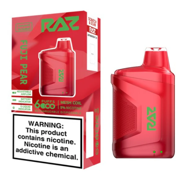 RAZ CA6000 Disposable | 6000 Puffs | 10mL | 50mg | Fuji Pear with packaging