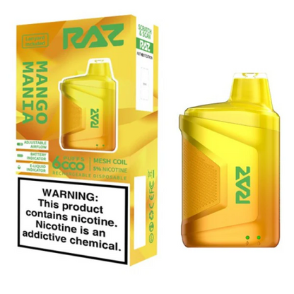 RAZ CA6000 Disposable | 6000 Puffs | 10mL | 50mg | Mango Mania with packaging
