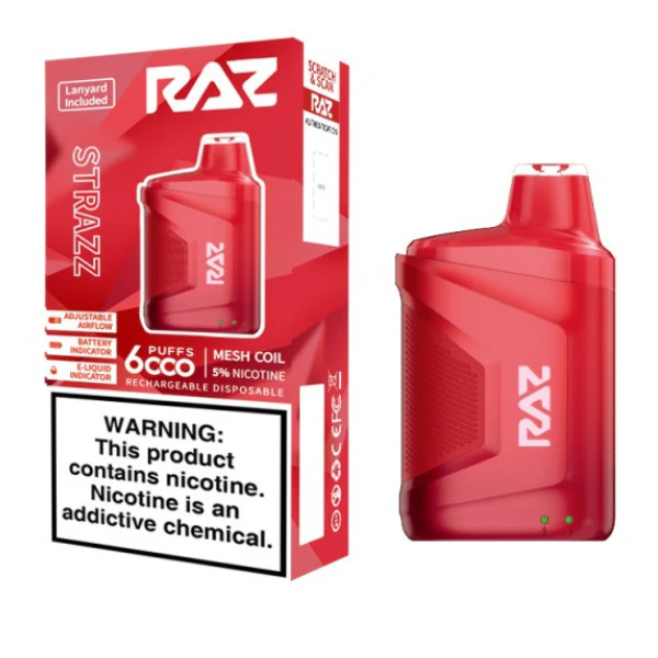 RAZ CA6000 Disposable | 6000 Puffs | 10mL | 50mg | Strazz with packaging