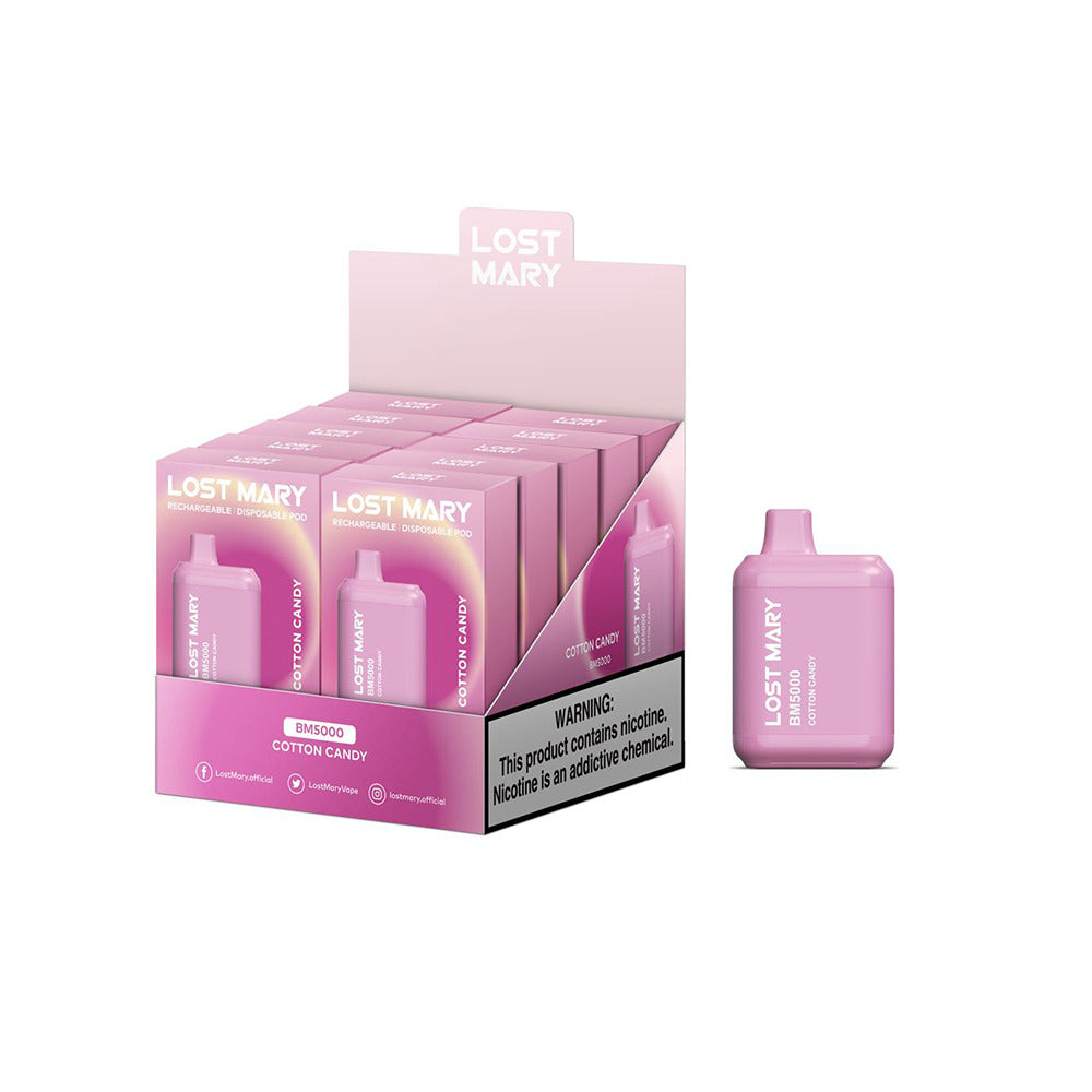 Lost Mary BM5000 3% 10PK | Cotton Candy with packaging