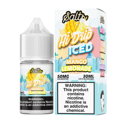 Hi-Drip Salt Series E-Liquid 30mL (Salt Nic) | Mango Lemonade Iced with packaging