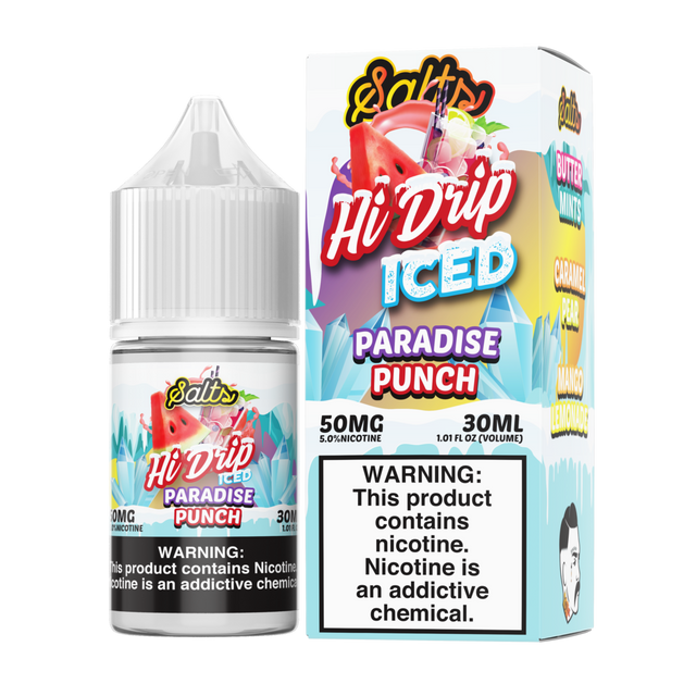 Hi-Drip Salt Series E-Liquid 30mL (Salt Nic) | Paradise Punch Iced with packaging