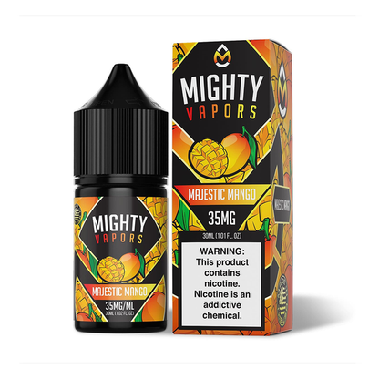 Mighty Vapors Salt Series E-Liquid 30mL (Salt Nic) Majestic Mango with packaging