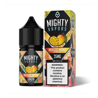 Mighty Vapors Salt Series E-Liquid 30mL (Salt Nic) Majestic Mango Freeze with packaging