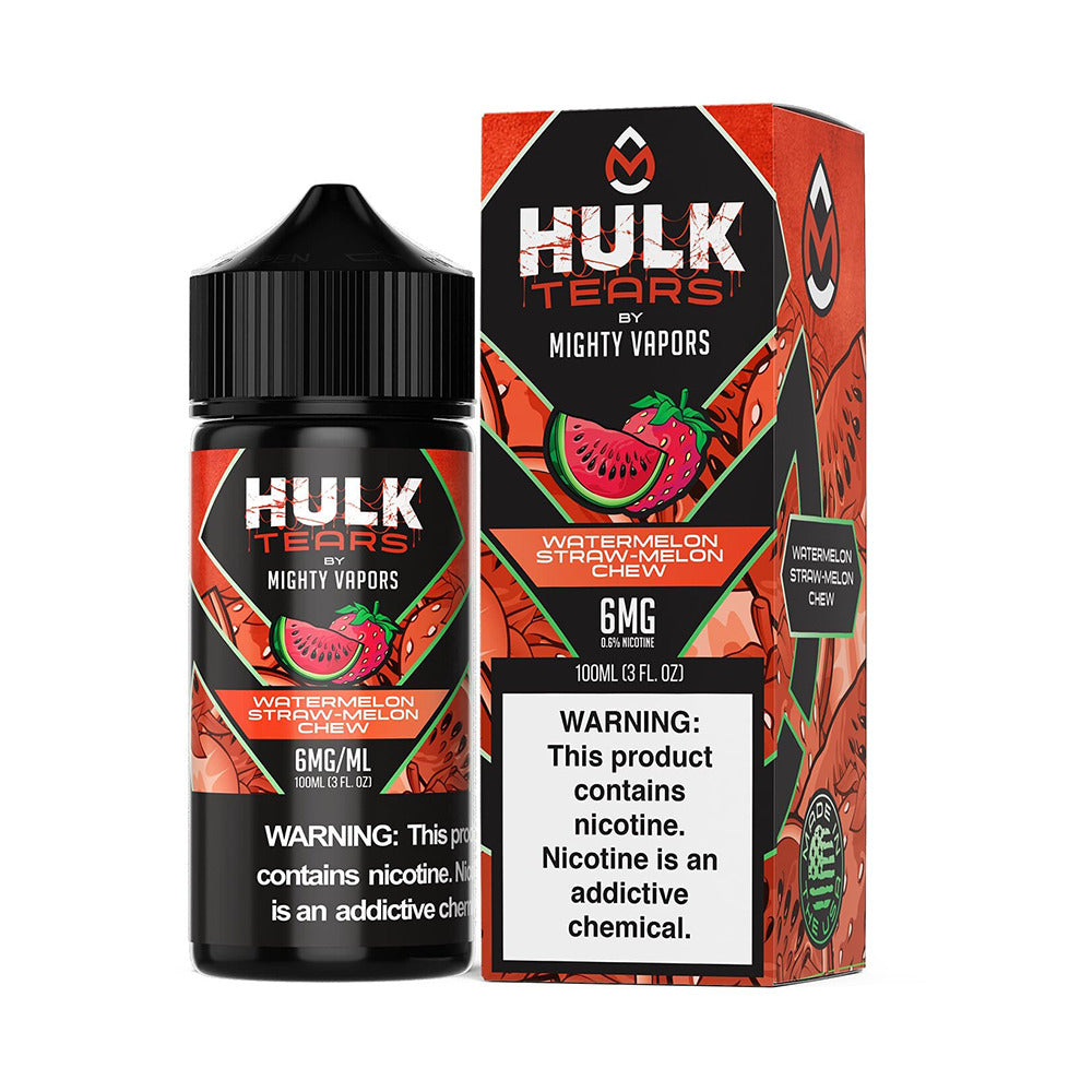 Mighty Vapors Hulk Tears E-Juice 100mL | Watermelon Straw Melon Chew with Packaging
