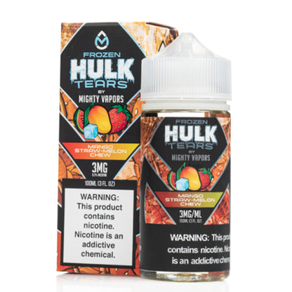 Mighty Vapors Hulk Tears E-Juice 100mL | Frozen Mango Straw Melon Chew with Packaging