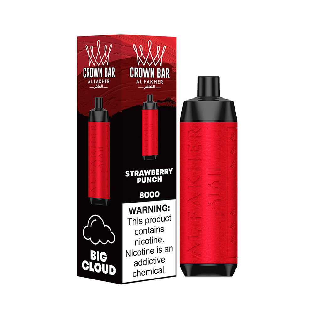 Crown Bar AF8000 Disposable 8000 Puffs 18mL 50mg | MOQ 10 Strawberry Punch