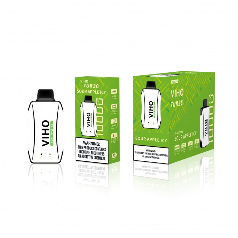 Viho Turbo Disposable 10000 Puffs (17mL) | MOQ 5 | Sour Apple Icy with Packaging