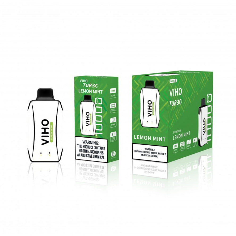 Viho Turbo Disposable 10000 Puffs (17mL) | MOQ 5 | Lemon Mint with Packaging