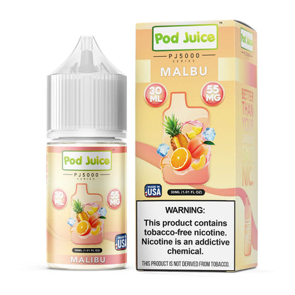 Pod Juice TFN PJ5000 Salt Series E-Liquid 30mL (Salt Nic) | Malibu with packaging