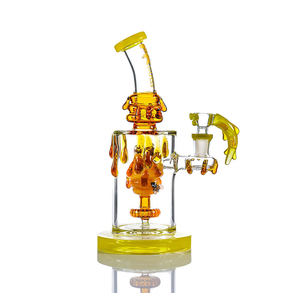 MKGlass MK109 Honeydrip Bee Rig 9″ Water Pipe | Yellow