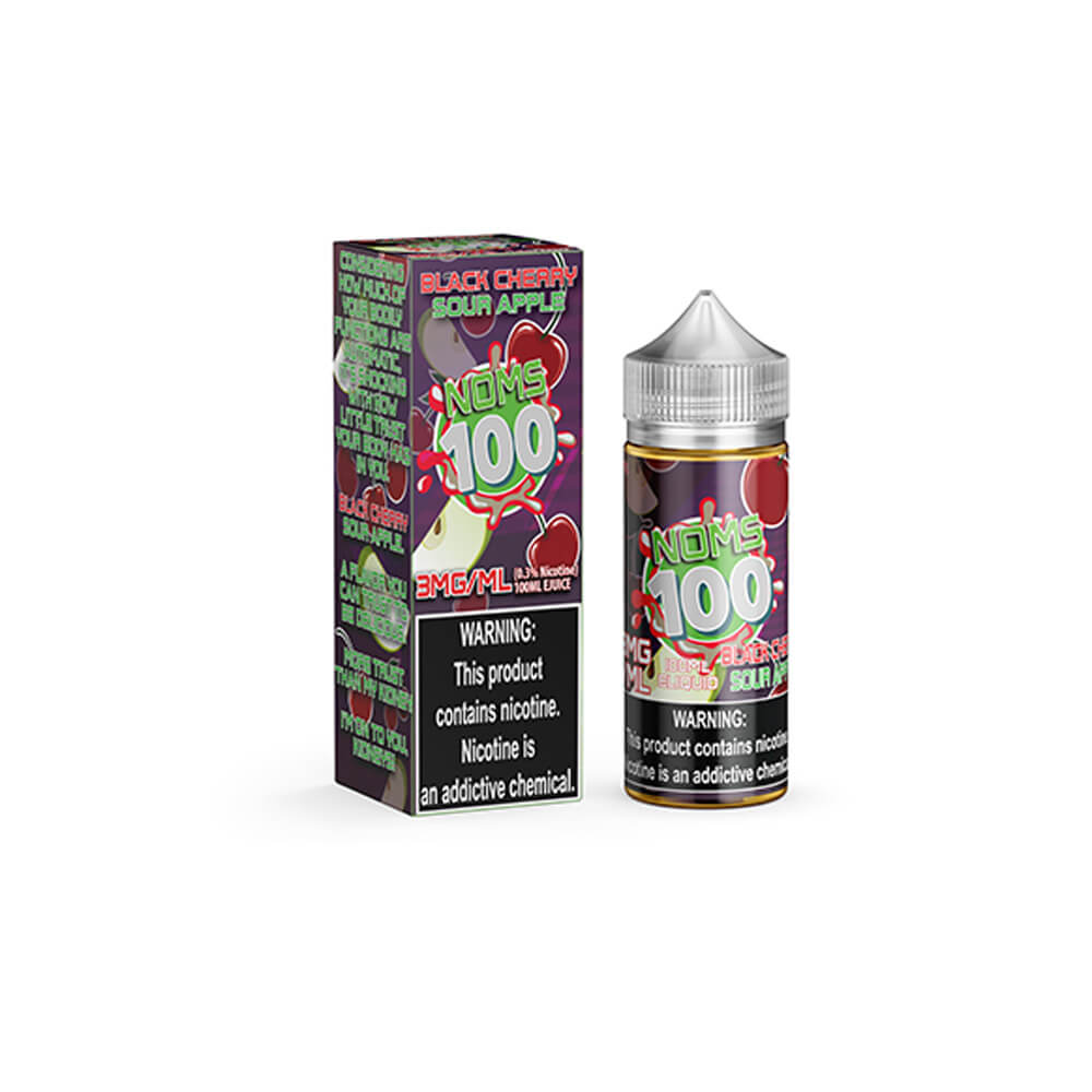 Noms 100 Series E-Liquid 100mL (Freebase) | Black Cherry Sour Apple with Packaging