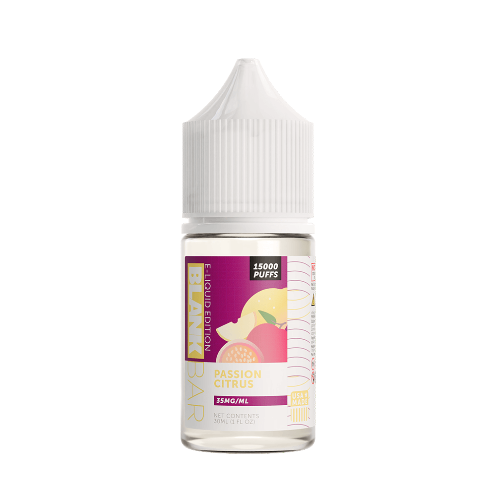 Blank Bar 15000 Puff Salt Series E-Liquid 30mL (Salt Nic) | Passion Citrus