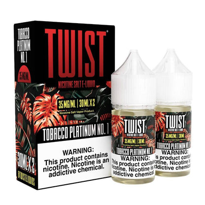 Twist Salts Series E-Liquid x2-30mL (Salt Nic) Tobacco Platinum No. 1 with Packaging