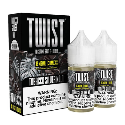 Twist Salts Series E-Liquid x2-30mL (Salt Nic) Tobacco Silver No. 1 with Packaging