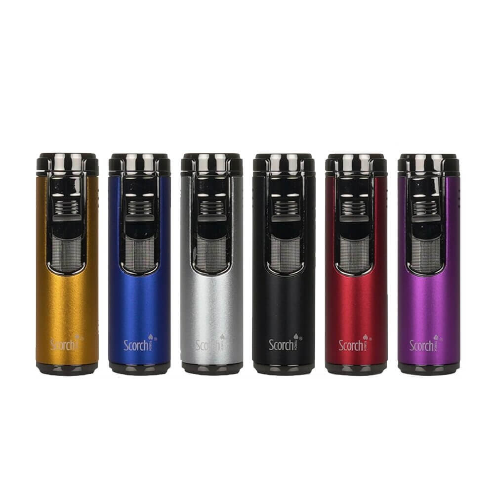 Scorch Torch Quad-Jet Lighter Model 61574 (12pc Display) Assorted Colors