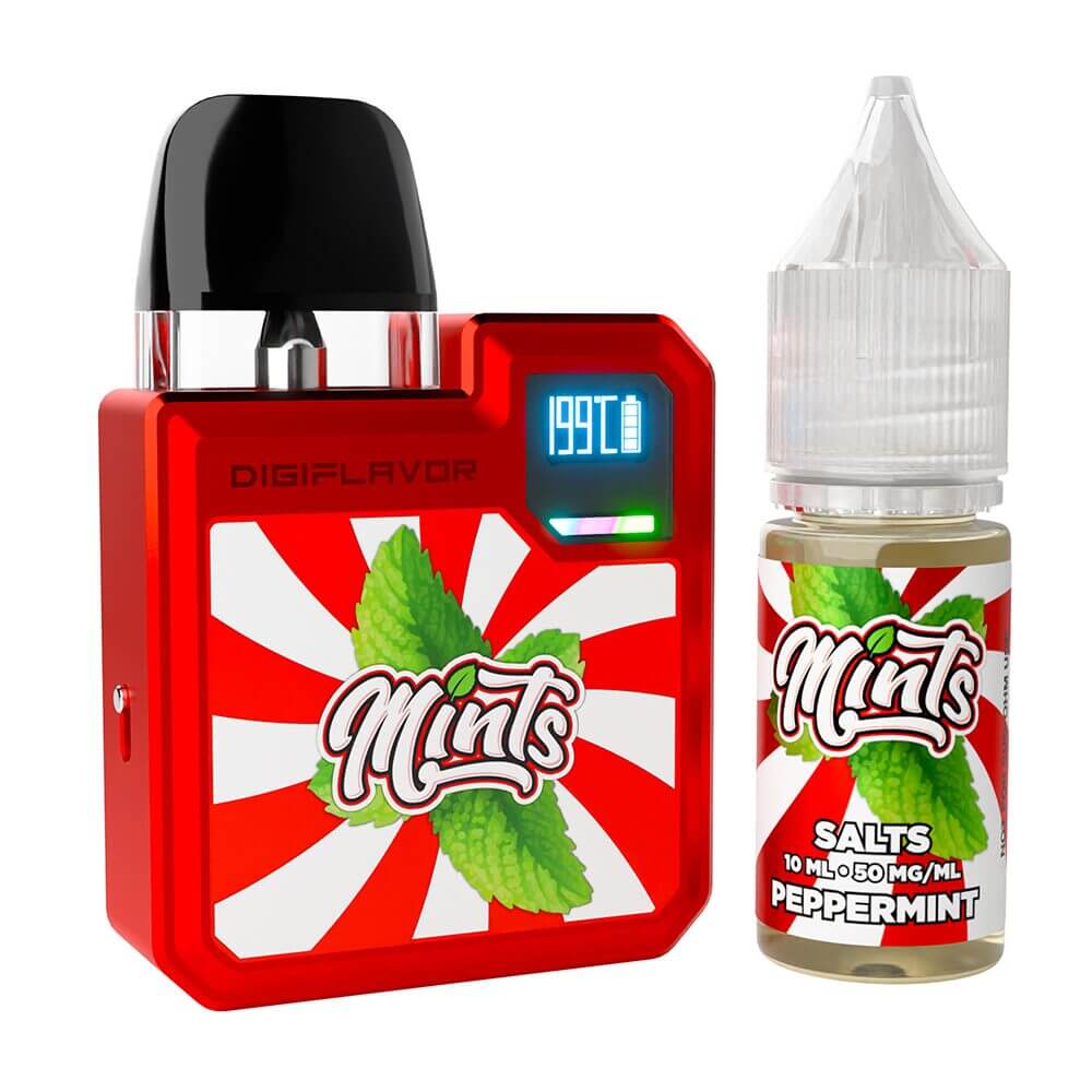 Geekvape Digi-Q Kit + Daddy’s Vapor 10mL Salts 50mg (Pod System + E-Liquid) Kit Color: Red Flavor: Peppermint 50mg
