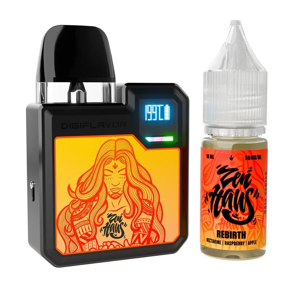 Geekvape Digi-Q Kit + Daddy’s Vapor 10mL Salts 48mg,50mg (Pod System + E-Liquid) | Rebirth 