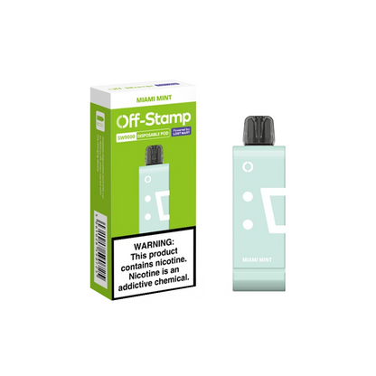 Off Stamp Pod Disposable 9000 Puffs 13mL 50mg | MOQ 10 (Pod Disposable Only) | Miami Mint with packaging