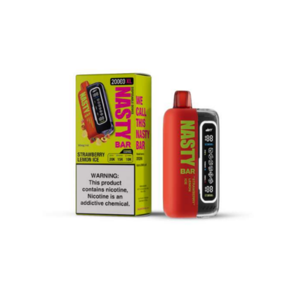 Nasty Bar XL Disposable 20,000 Puffs 17mL 50mg | MOQ 5 | Strawberry Lemon Ice with packaging