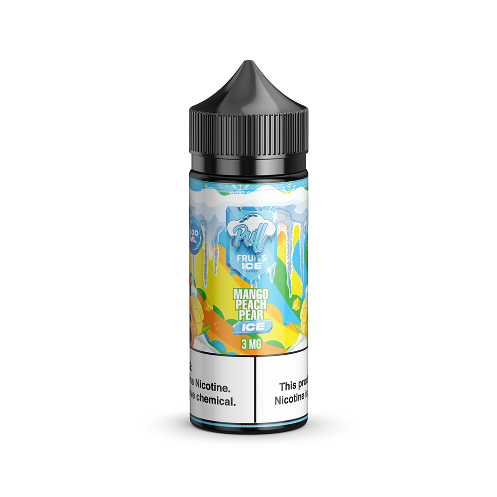 Puff Fruits & Fruit ICE Series E-Liquid 100mL (Freebase) Mango Peach Pear Ice