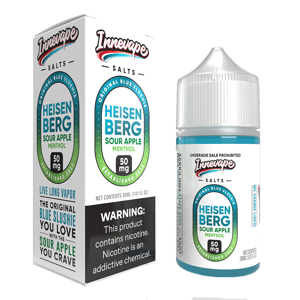 Innevape Salt Series E-Liquid 30mL (Salt Nic) Heisenberg Sour Apple Menthol with Packaging