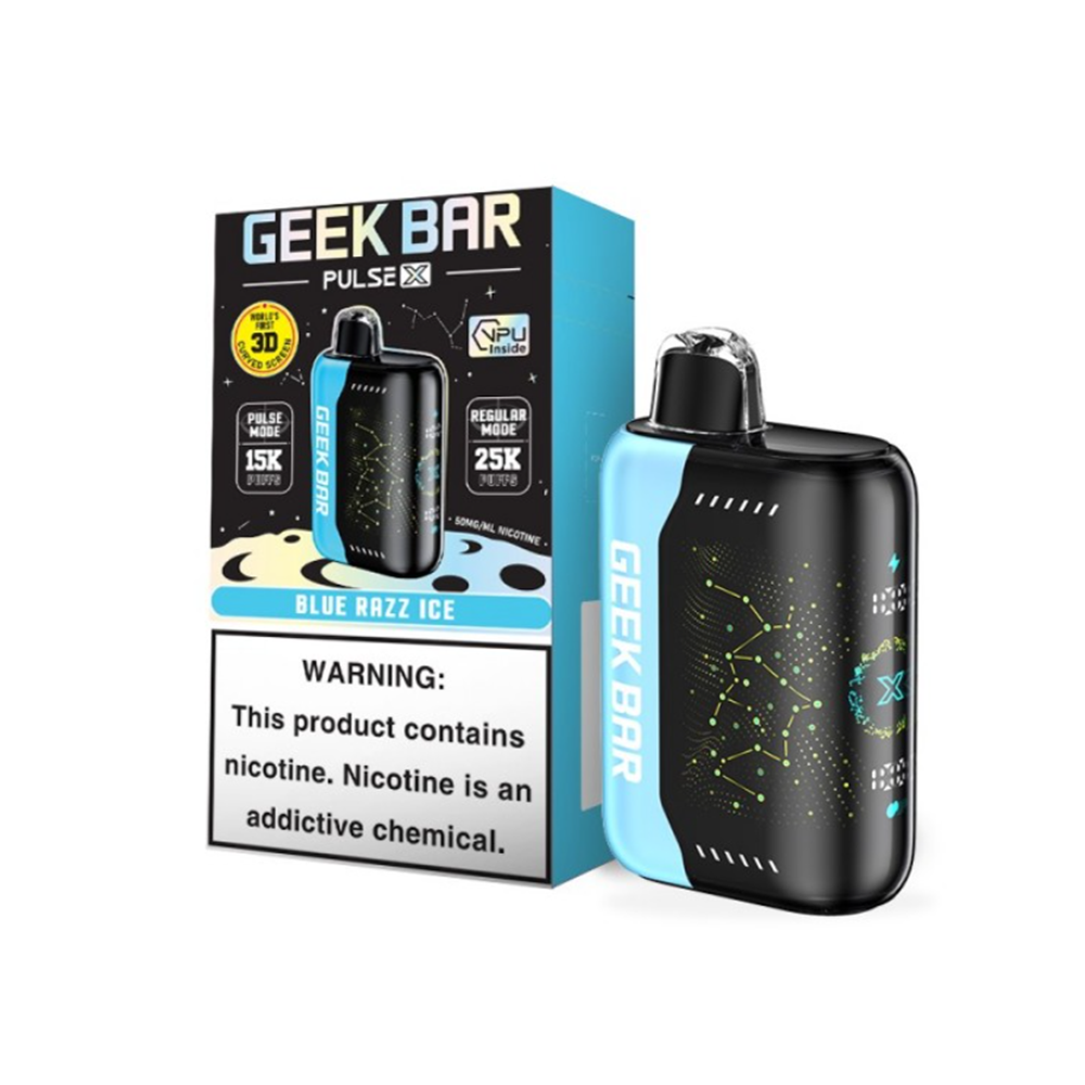 Geek Bar Pulse X Disposable 25000 Puff 18mL 50mg | MOQ 5 Blue Razz Ice Plat Edt with Packaging