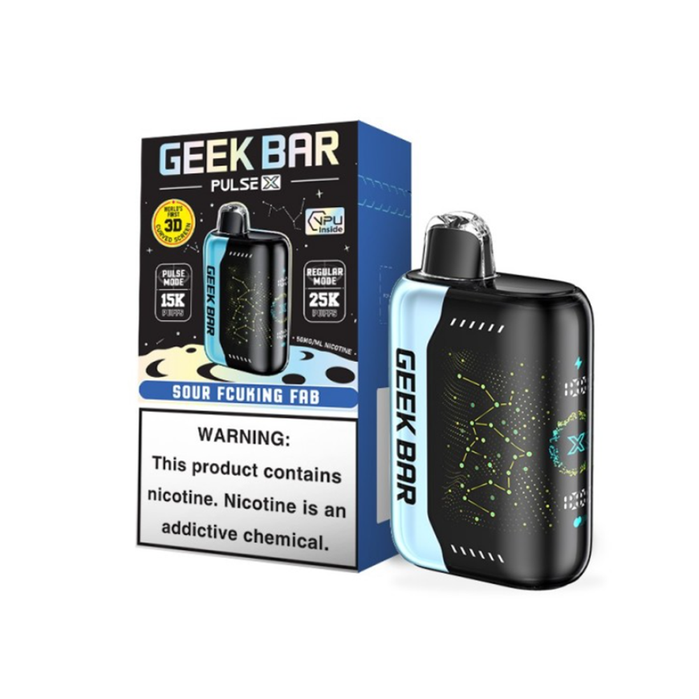 Geek Bar Pulse X Disposable 25000 Puffs 18mL 50mg | MOQ 5 | Sour Fcuking Fab with packaging