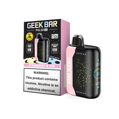 Geek Bar Pulse X Disposable 25000 Puffs 18mL 50mg | MOQ 5 | Stawberry B-Pop with packaging