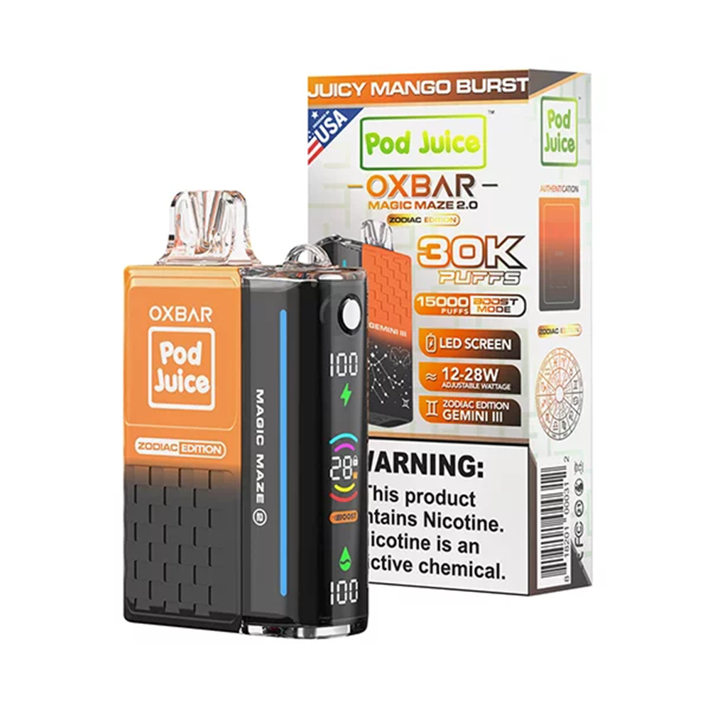 Oxbar Magic Maze 2.0 Pod Juice Disposable 30000 Puffs 13mL 50mg | MOQ 5 Juicy Mango Burst with Packaging