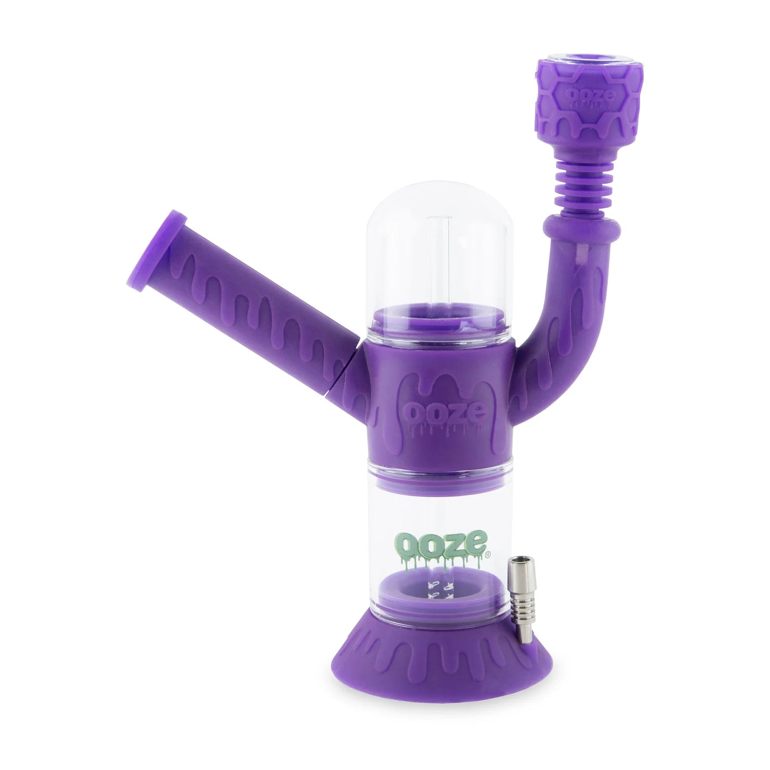 OOZE CRANIUM SILICONE WATER PIPE & NECTAR COLLECTOR Ultra Purple
