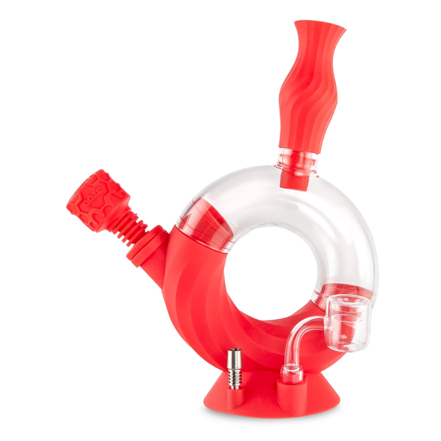 OOZE OZONE SILICONE WATER PIPE & NECTAR COLLECTOR - Scarlet