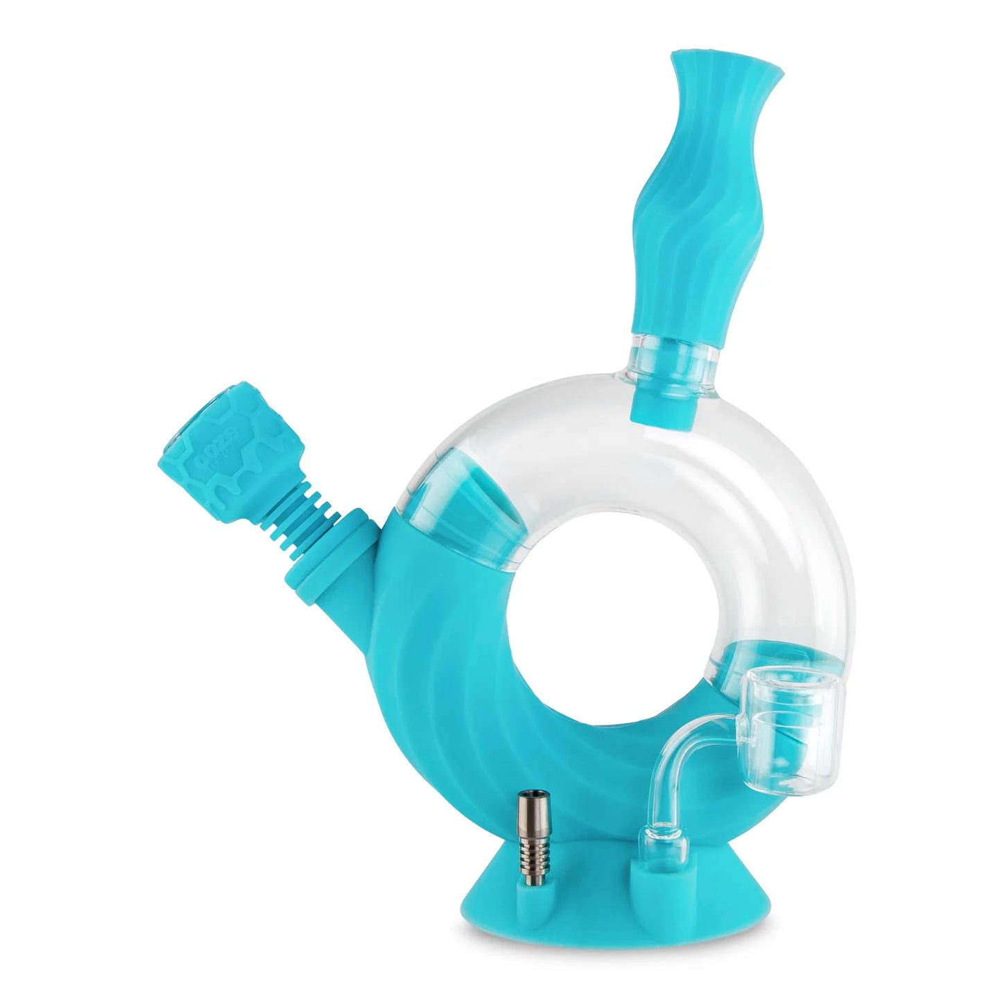 OOZE OZONE SILICONE WATER PIPE & NECTAR COLLECTOR - Aqua Teal