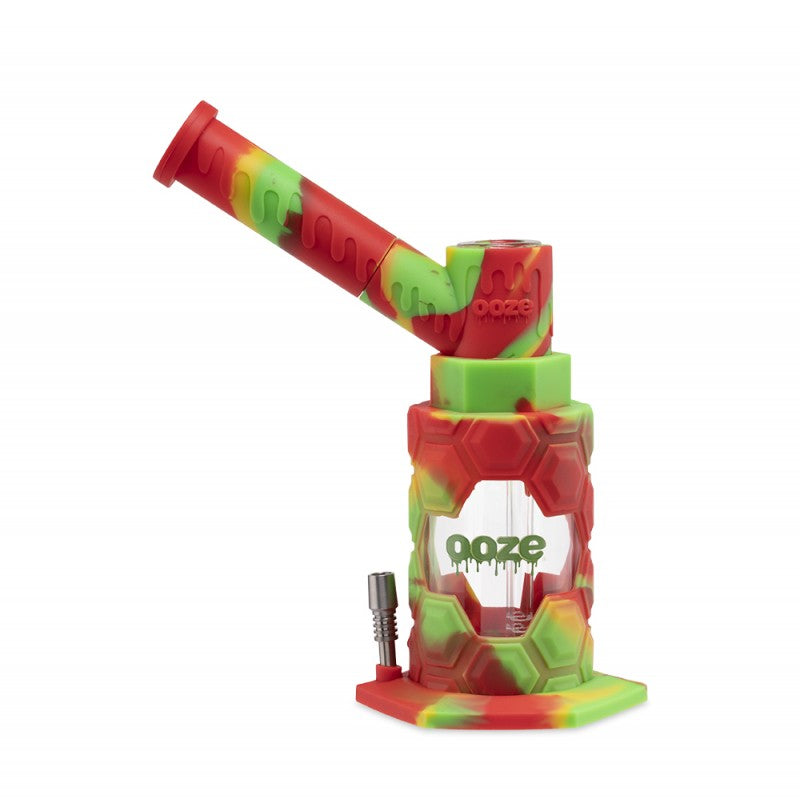 Ooze Mojo Silicone Water Pipe & Nectar Collector Rasta